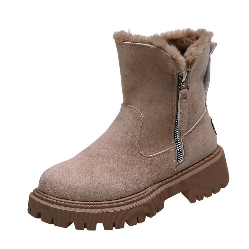 Femmes - Bottines antidérapantes - Cuir - Fermeture à glissière latérale - Confort et style