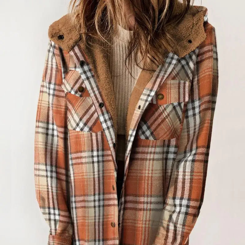 Femmes - Veste d'hiver - Carreaux classique - Doublure à capuchon - Élégance et confort pour la saison froide