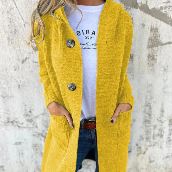 Femmes - Cardigan long en laine - coupe décontractée