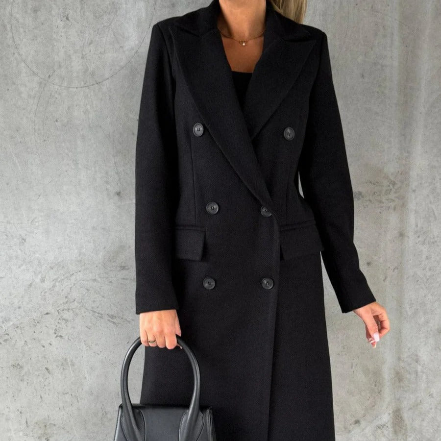 Femmes - Manteau long à la coupe ajustée - Laine