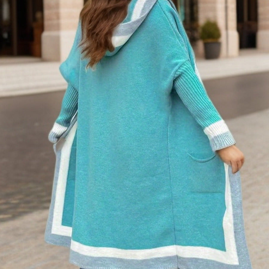 Femmes - Cardigan long à capuche - Coupe confortable