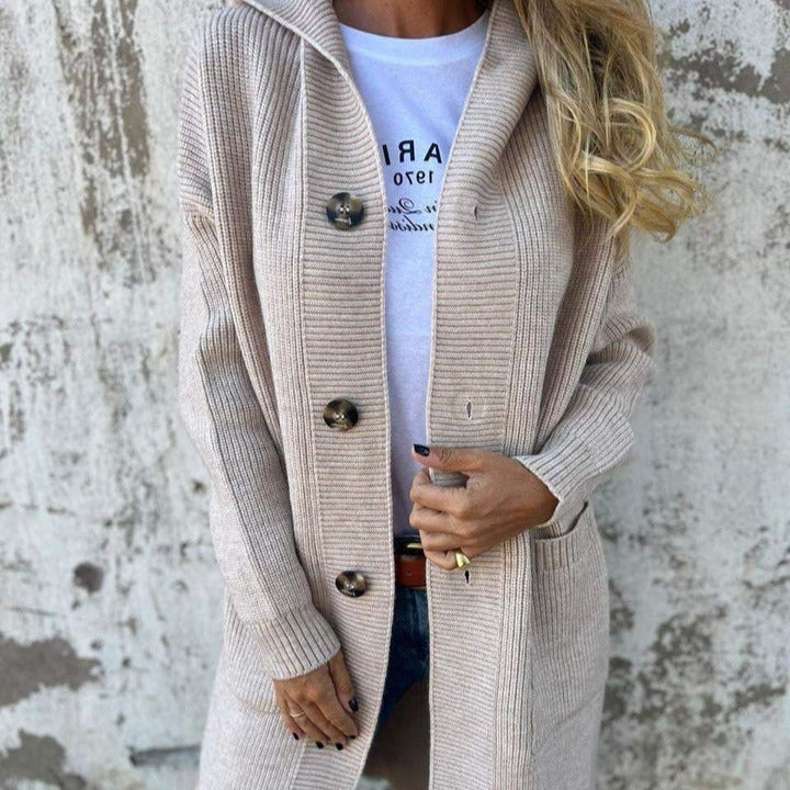 Femmes - Cardigan long en laine - coupe décontractée