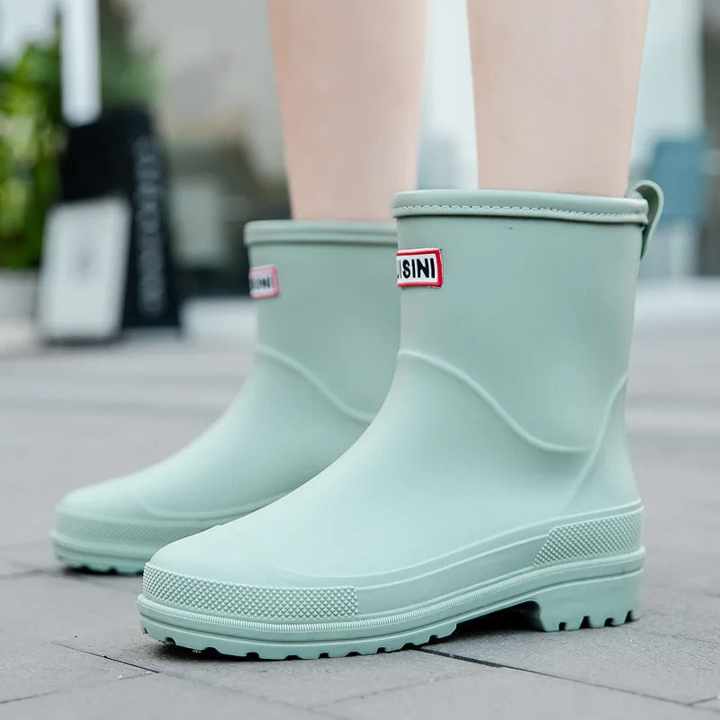 Femmes - Bottes de pluie imperméables à mi-mollet - semelle antidérapante