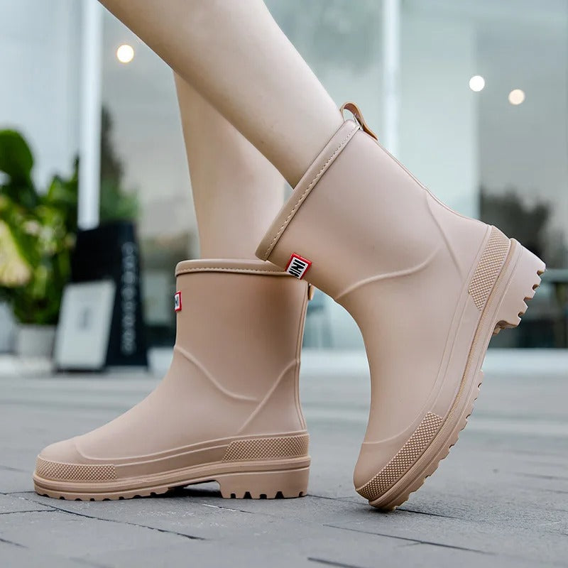 Femmes - Bottes de pluie imperméables à mi-mollet - semelle antidérapante