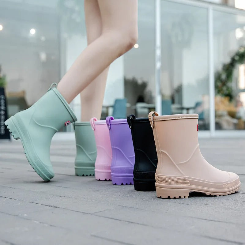 Femmes - Bottes de pluie imperméables à mi-mollet - semelle antidérapante