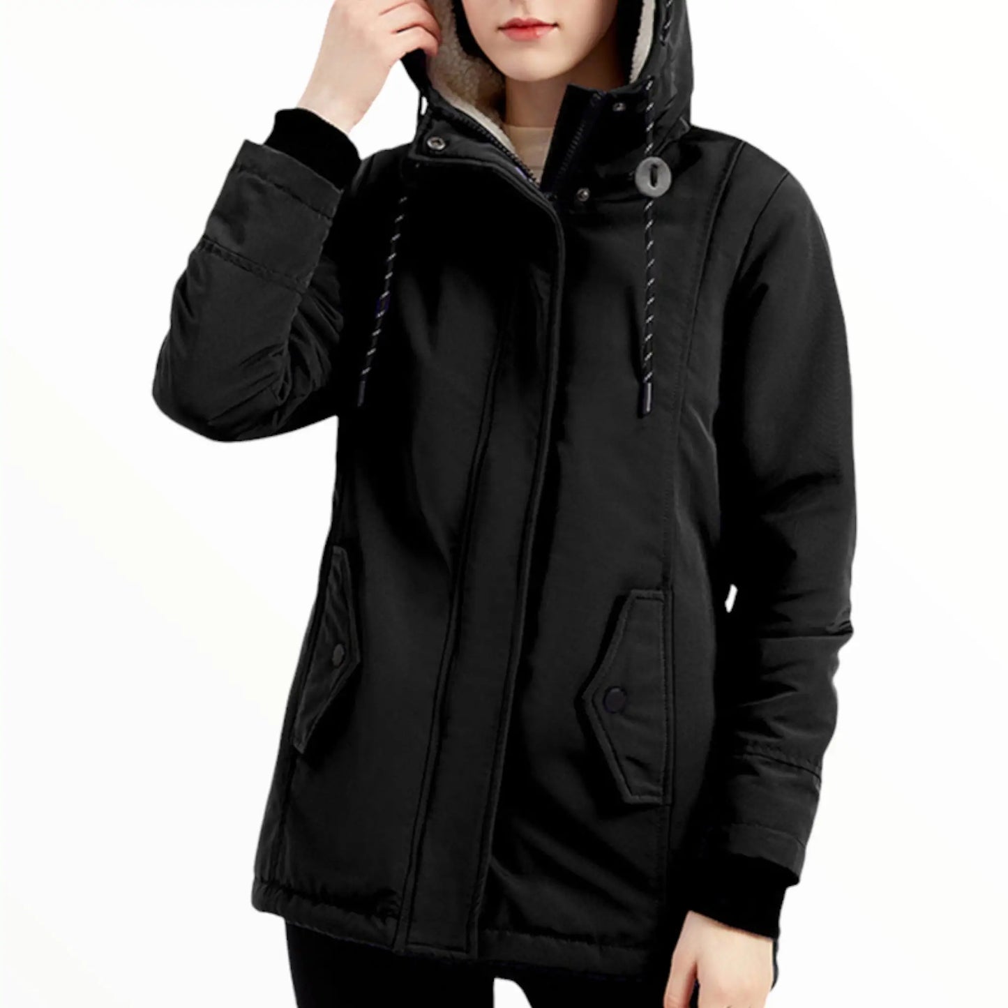 Femmes - Veste parka - Fausse fourrure - Chaleur douillette avec bordure - Parfaite pour les aventures par temps froid