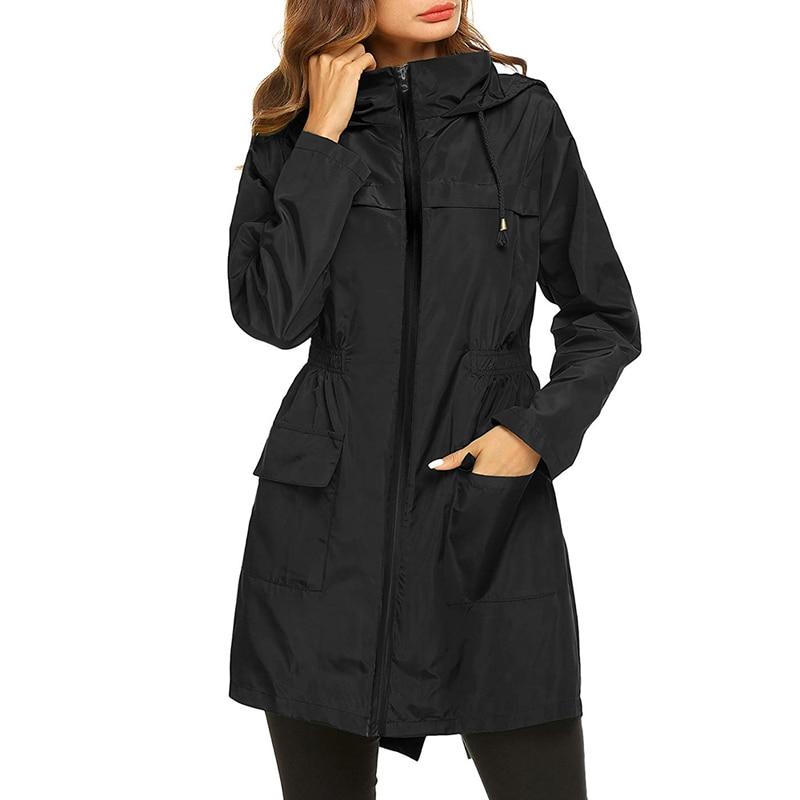 Femmes - Veste coupe-vent à capuche - Imperméable et légère - Parfaite pour les aventures en plein air