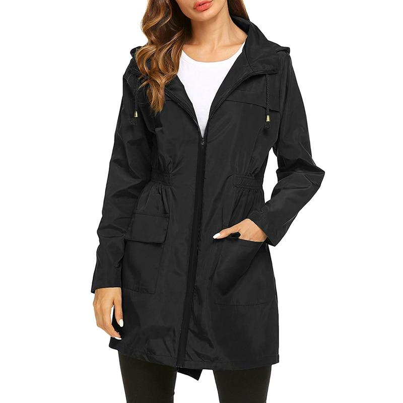 Femmes - Veste coupe-vent à capuche - Imperméable et légère - Parfaite pour les aventures en plein air