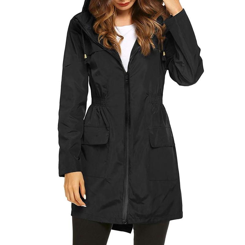 Femmes - Veste coupe-vent à capuche - Imperméable et légère - Parfaite pour les aventures en plein air