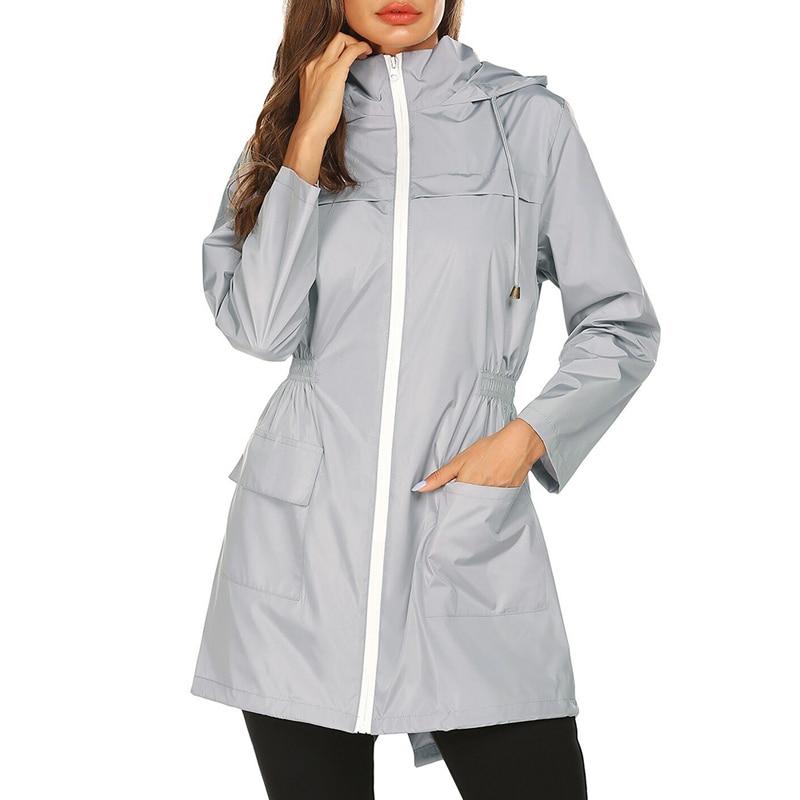 Femmes - Veste coupe-vent à capuche - Imperméable et légère - Parfaite pour les aventures en plein air