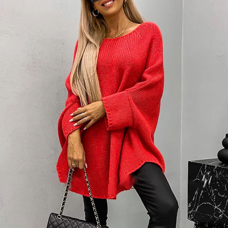 Femmes - Pull en tricot à coupe surdimensionnée - Laine