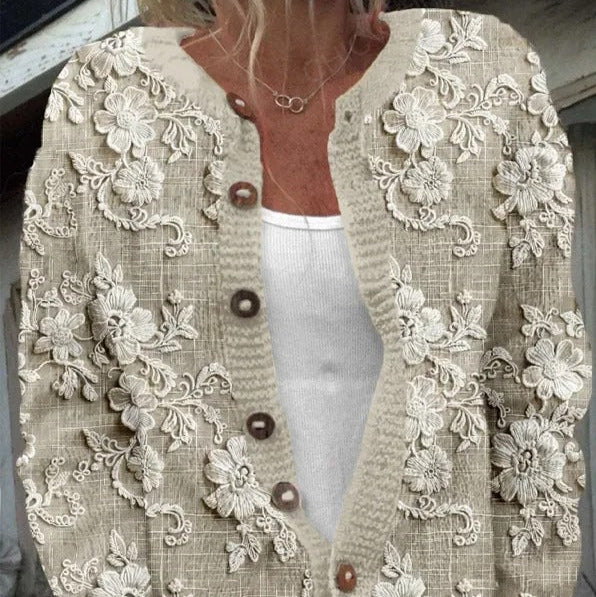 Femmes - Cardigan à fleurs - Tissu léger - Élégant et doux - Vêtement d'été parfait
