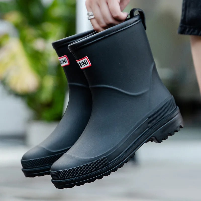 Femmes - Bottes de pluie imperméables à mi-mollet - semelle antidérapante