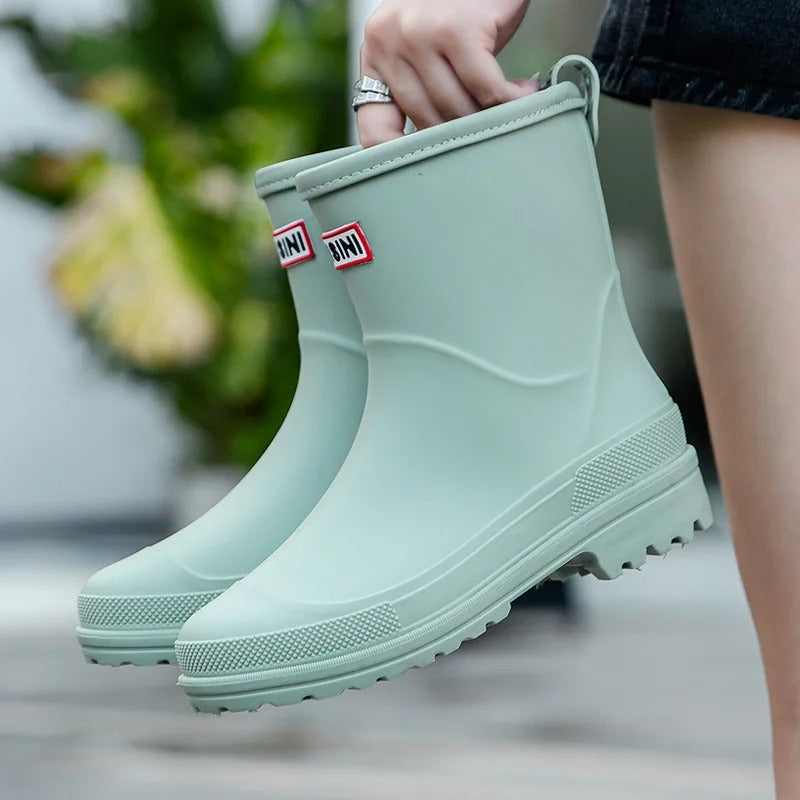 Femmes - Bottes de pluie imperméables à mi-mollet - semelle antidérapante