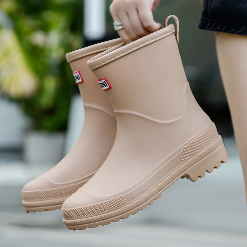 Femmes - Bottes de pluie imperméables à mi-mollet - semelle antidérapante