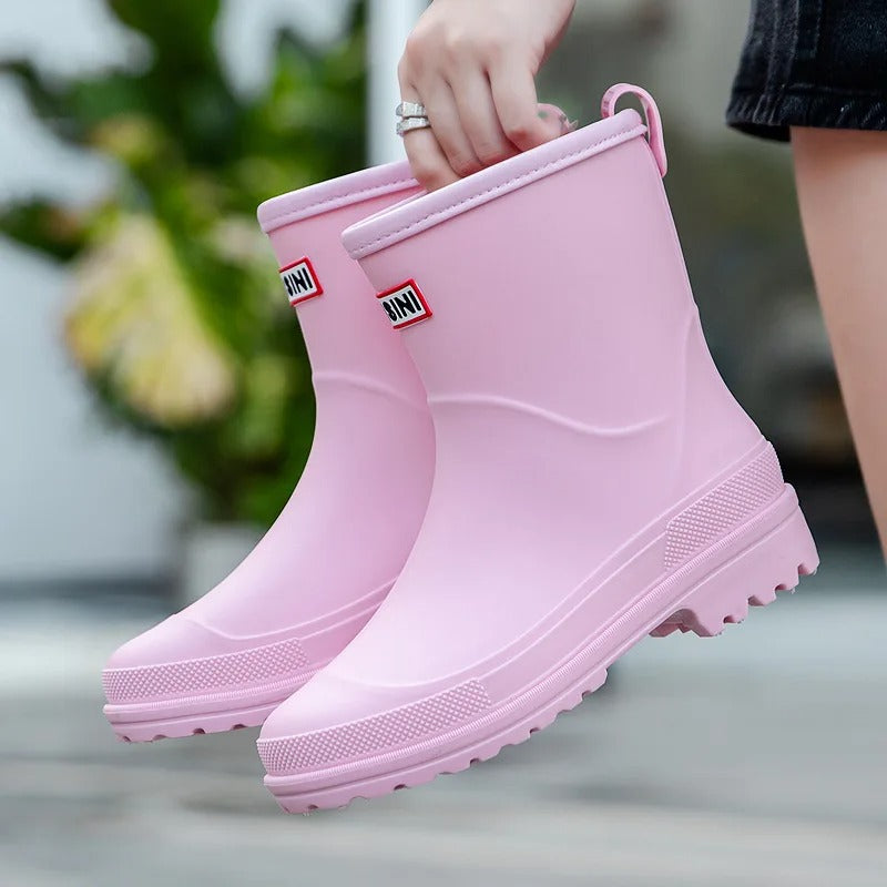 Femmes - Bottes de pluie imperméables à mi-mollet - semelle antidérapante